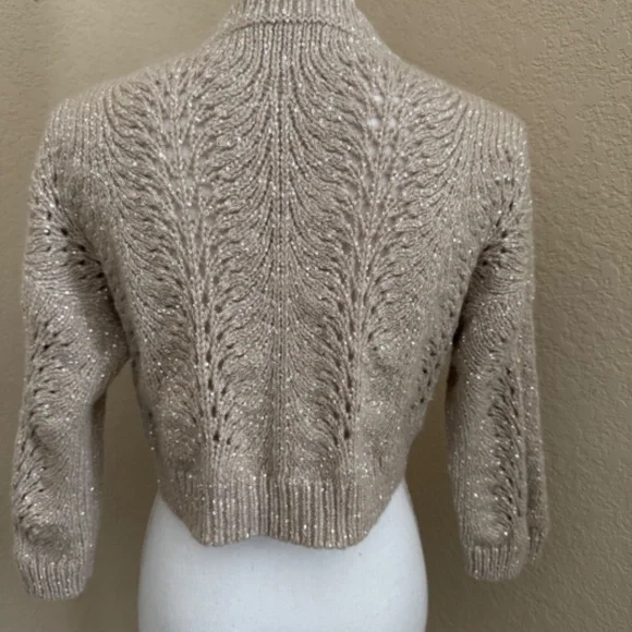 Brunello Cucinelli Cashmere Sequined Cropped Sweater XS - Picture 5 of 13